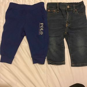 Polo Ralph Lauren jeans and jogging pants size 9 months paid 50 each